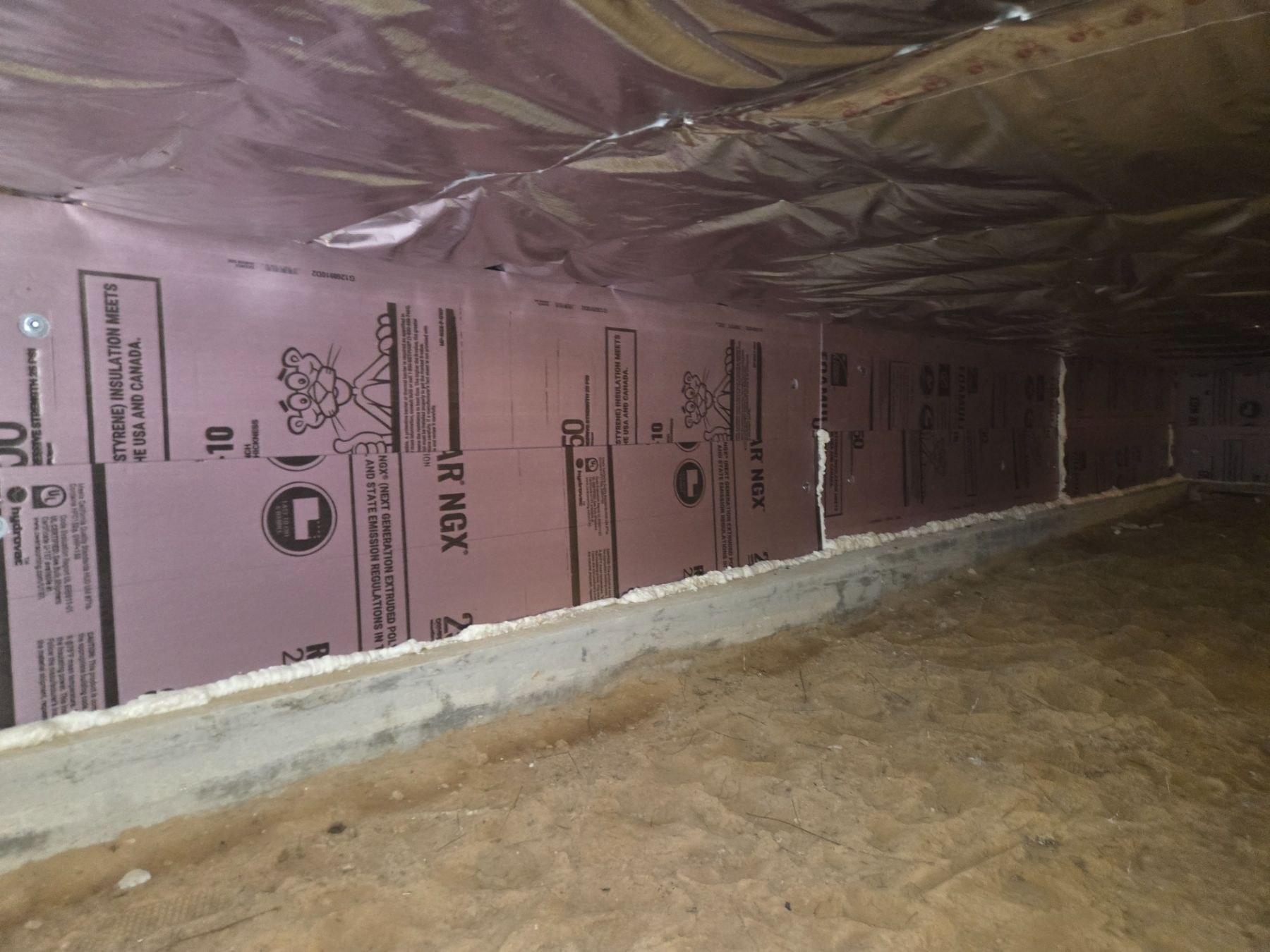 Wall insulation work in progress